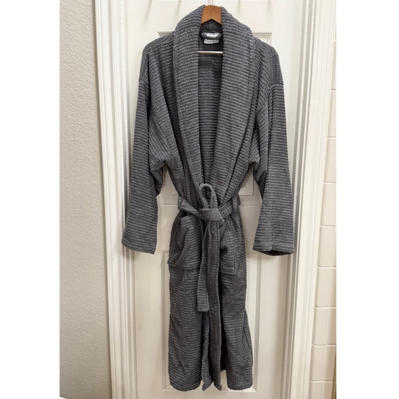 OPH Ozan Premium Home Dark Grey Sorano Turkish Cotton Bathrobe Robe - L /XL - Picture 4 of 10